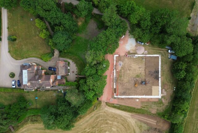 Delighted with the start of work at a new walled garden and landscaping project in #rural #gloucestershire this week with concrete foundations already being poured. 
.
The new garden design is based on sight lines from within the site from the rear of the #gradeiilisted former rectory and will feature and outside kitchen and seating area together a bespoke glasshouse and raised planting. We can’t wait to see this take shape this summer. 
.
#architectsgloucestershire #listedbuilding #architectscheltenham #architectshereford #newconstruction #contractors #concrete #walledgarden #landscaping #planting #gloucestershire #watchthisspace #dronephotography #workinprogress
