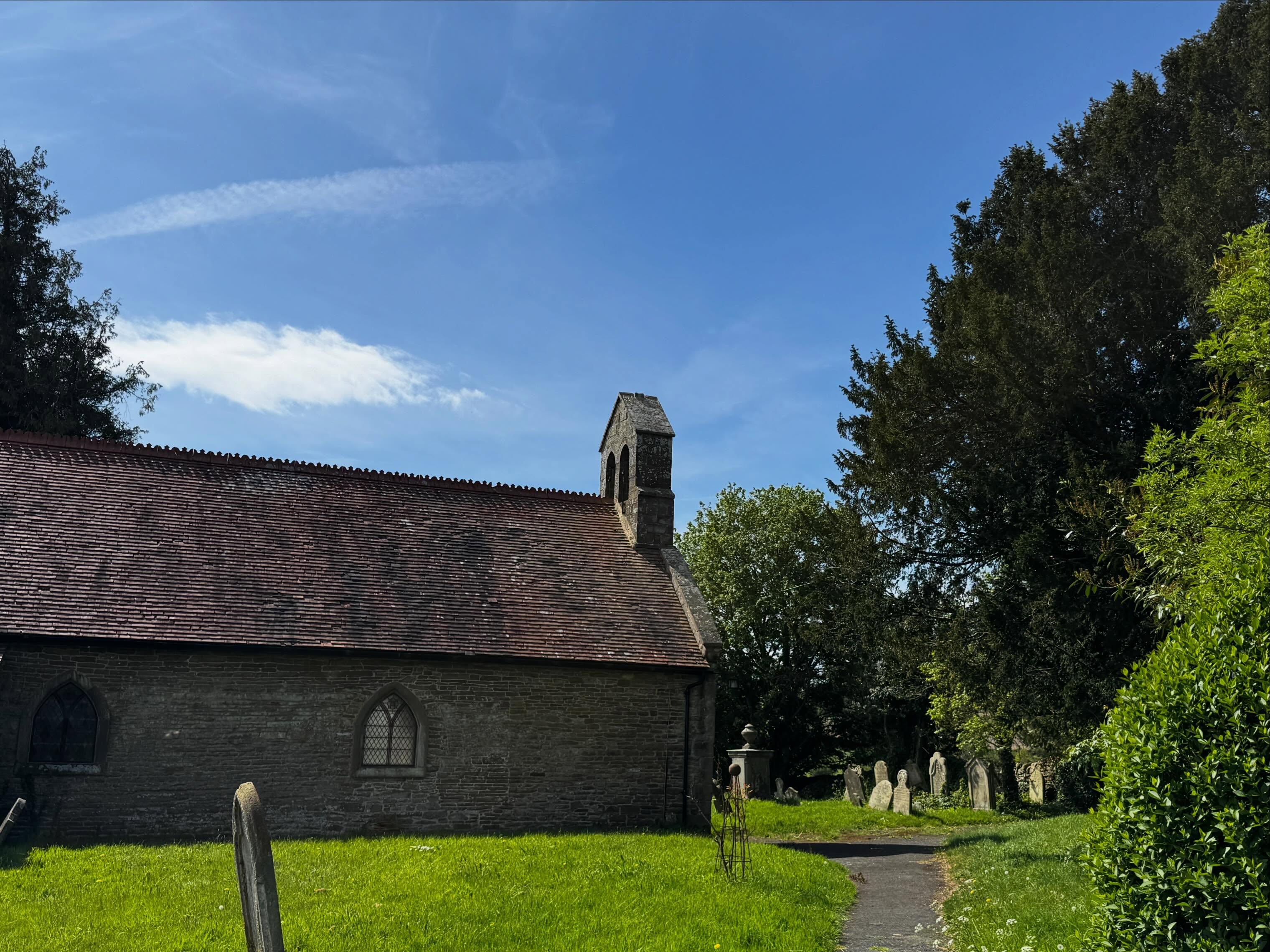 Blue skies this week for a site visit with a contractor looking at roof repairs at a single cell church in south Shropshire. 
.
#conservationarchitecthereford #architectsludlow #churchrepair #listedbuilding